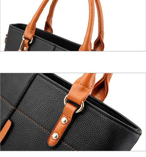 TOREBKA DAMSKA KUFEREK CZARNY z brąz DO RĘKI NA RAMIĘ LISTONOSZKA na Arena.pl