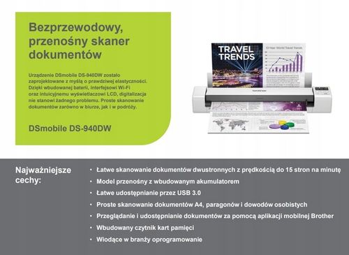 Skaner do dokumentów Brother DS-940DW DS940 Wifi na Arena.pl