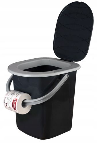 TOALETA TURYSTYCZNA PRZENOŚNA 22L WIADRO WC KIBEL Z DESKĄ UCHWYT + WORKI na Arena.pl