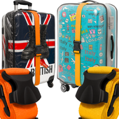 2X POKROWIEC OCHRONNY NA DUŻĄ ŚREDNIĄ WALIZKĘ + 2X PAS ZABEZPIECZAJĄCY