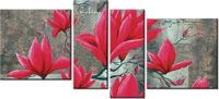 120CM 55 OBRAZ 4 ELEM FUKSJOWA MAGNOLIA ŚCIENNY