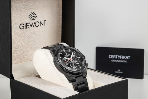 zegarek męski giewont chronograph sapphire czarny gw9140-b2 na Arena.pl
