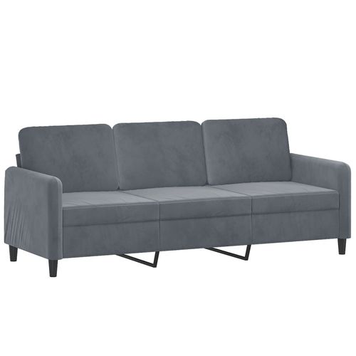 3-osobowa sofa z poduszkami, ciemnoszara, 180 cm, aksamit na Arena.pl