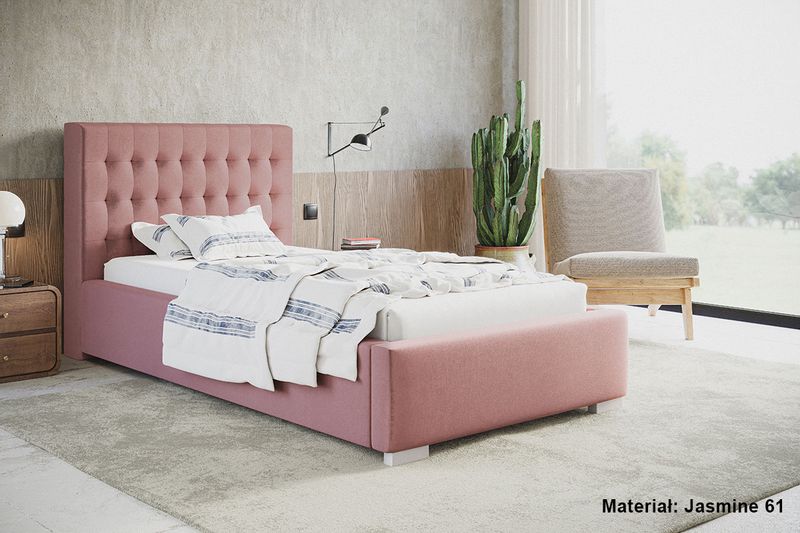 Łóżko tapicerowane LUX 2 90x200 ze  Stelażem i pojemnikiem zdjęcie 2