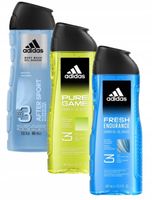 Zestaw 3 x Adidas Men żel pod prysznic 3 w 1 SPORT, GAME, FRESH 3 x 400 ml