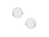 Delikatne rodowane srebrne gładkie kolczyki celebrytka pełne kółko kółeczko ring coin srebro 925 Z1680E