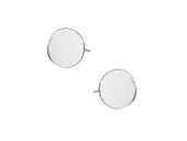 Delikatne rodowane srebrne gładkie kolczyki celebrytka pełne kółko kółeczko ring coin srebro 925 Z1680E