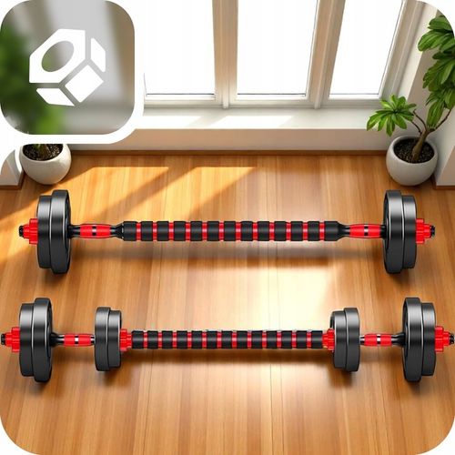 ZESTAW HANTLI BITUMICZNYCH REGULOWANYCH MEGA 2x15 kg trening siłowy na Arena.pl