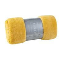 Koc flano RICKY 130X170 musztardowy