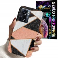 ETUI DO OPPO A57 A57S A77 - GEOMETRYCZNE WZORY DLA KOBIET PLECKI + SZKŁO