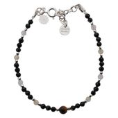 Bransoletka mix - Turmalin, cytryn, kwarc różowy i srebro