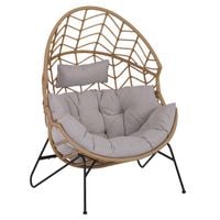 FOTEL OGRODOWY MOLI KOKON Z PODUSZKAMI BEŻOWY