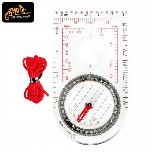 Kompas mapowy turystyczny busola Helikon Scout Mk2 Transparent ze sznurkiem na Arena.pl