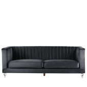 Sofa 3-osobowa welurowa czarna ARVIKA