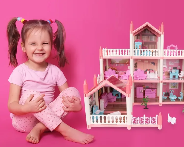 Duży Domek dla Lalek Villa Rezydencja Meble Taras zdjęcie 7