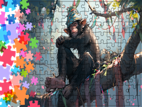 Puzzle tradycyjne Zwierzęta - Małpa