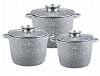 Zestaw dużych garnków KLONBERG 11L 15L 21L Marmurkowe
