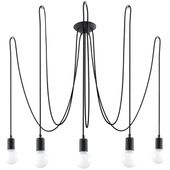 Żyrandol EDISON 5 czarny