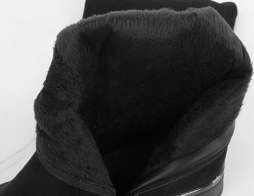 9078 CZARNE KOZAKI ZA KOLANO ZAMSZOWE WYSOKIE KLASYCZNE PŁASKI OBCAS na Arena.pl