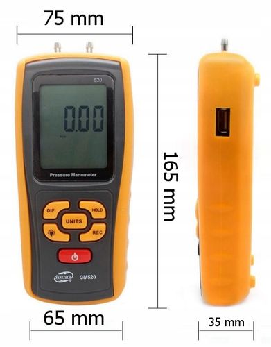 MANOMETR RÓŻNICOWY CYFROWY MIERNIK CIŚNIENIA TESTER PODCIŚNIENIA USB+ LCD na Arena.pl