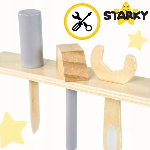 Pchacz drewniany chodzik jeżdzik dzieci warsztat zestaw majsterkowicza 3w1 na Arena.pl