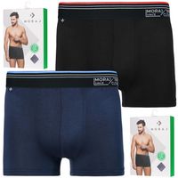 Bokserki Męskie Bambusowe Gładkie Szeroka Guma Kolor MORAJ ZESTAW 2-SZT M