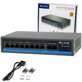 SWITCH POE DO KAMER 8xPOE 2xUpLINK 1Gb/s 120W EXTEND MODE 10 PORTÓW