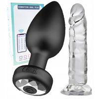 Wibrujący Korek Analny Wibrator Analny Z Pilotem Anal Plug + Dildo PENIS