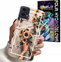 ETUI DO MOTOROLA MOTO G35 - SŁONECZNIK KWIATY DLA KOBIET PLECKI + FOLIA