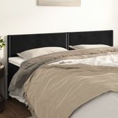 Zagłówki do łóżka, 2 szt., czarny, 100x5x78/88 cm, aksamitny