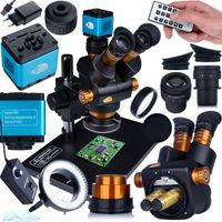 MIKROSKOP TRINOKULAROWY Z KAMERĄ 4K SENSOR SONY I OŚWIETLENIEM LED 144X PRO