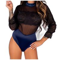 ELEGANCKIE BODY Z KORONKĄ TIUL SATYNA SEKSOWNA BIELIZNA GUSTOWNA S/M