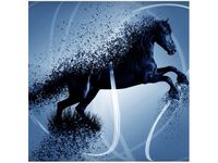 50X50CM NIEBIESKI KOŃ GMENTARYZACJA JAKUB BANAŚ OBRAZ