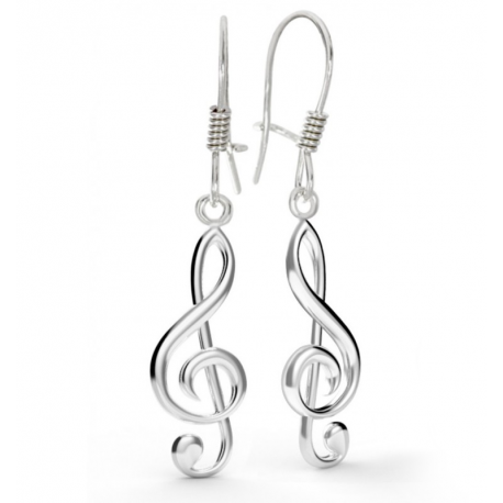 SREBRNY KOMPLET KLUCZ WIOLINOWY PRÓBA SREBRA 925 NUTY zdjęcie 2