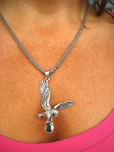 1581 Duży Orzeł Wisior Zawieszka Onyks Orłem Polska Eagle Srebro 925 UNISEX na Arena.pl