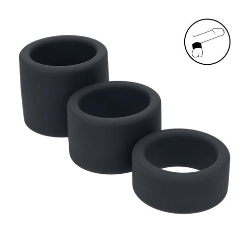 Liquid Silicone Ball Strap Set Of 3 - S/M/L - Black na Arena.pl