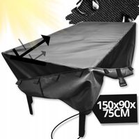 POKROWIEC NA MAŁY STÓŁ meble OGRODOWY WODOODPORNY PLANDEKA 150X90X75 CZARNY