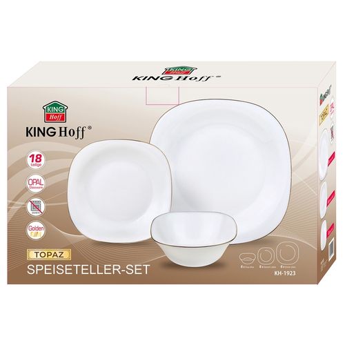 KOMPLET OBIADOWY TOPAZ DLA 6 OSÓB 18 ELEM. KINGHOFF KH-1923 na Arena.pl