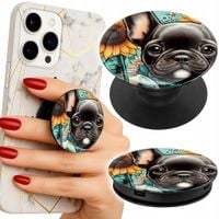 Uchwyt do telefonu Popsocket na palce/stojak BULDOG LOVE SŁONECZNIKI