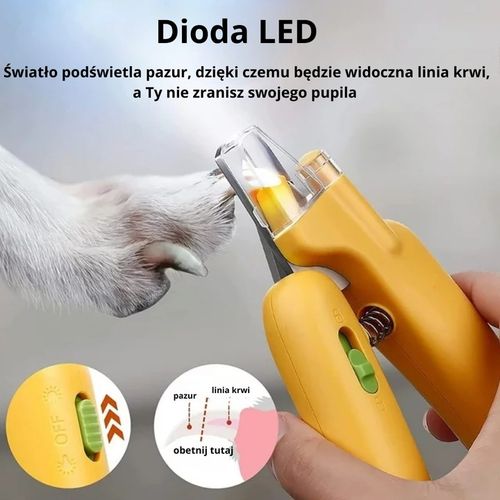 Obcinacz do pazurów dla zwierząt PSA, KOTA + światło LED + Pilnik na Arena.pl