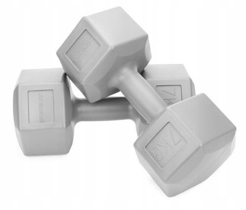 HANTLE 2x7kg hantelki CIĘŻARKI ZESTAW HANTLI BITUMICZNE do ćwiczeń 14kg na Arena.pl
