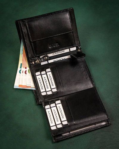 zestaw prezentowy: elegancki, skórzany portfel męski i brelok - rovicky na Arena.pl