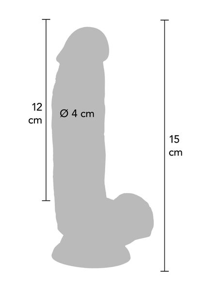 Dildo 6 Inch With Balls Black zdjęcie 3