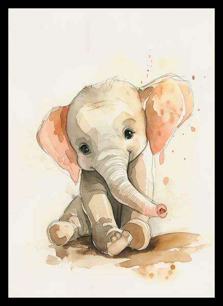 Plakat 25x35cm Siwy Słonik zdjęcie 2