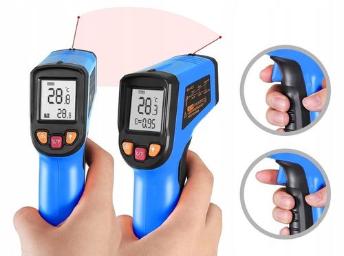 PIROMETR TERMOMETR LASEROWY BEZDOTYKOWY -50 +600C PRECYZYJNY POMIAR DEKO na Arena.pl