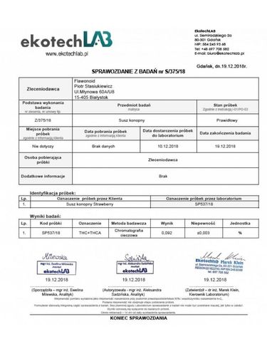 Susz konopny 4% CBD 2g Strawberry na Arena.pl