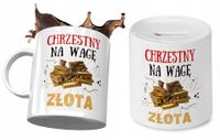 Dla Chrzestnego Zestaw Kubek + Skarbonka Prezent Z Nadrukiem Ze Zdjęciem