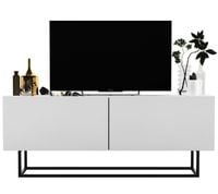 Szafka RTV, stojąca, loft, SANO, 120x35x46 cm, biel, mat | TYLETEGOTU