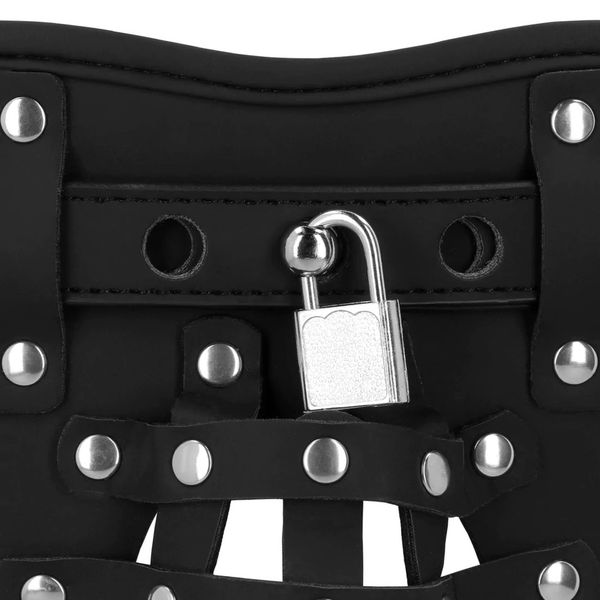 Pu Leather Chastity Jock - Black zdjęcie 6