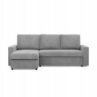 KANAPA NAROŻNIK NEO JASNY SZARY Nowoczesny Rozkładana POSO SZTRUKS BONELL